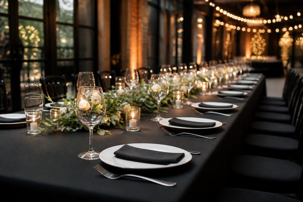 Black tablecloths
